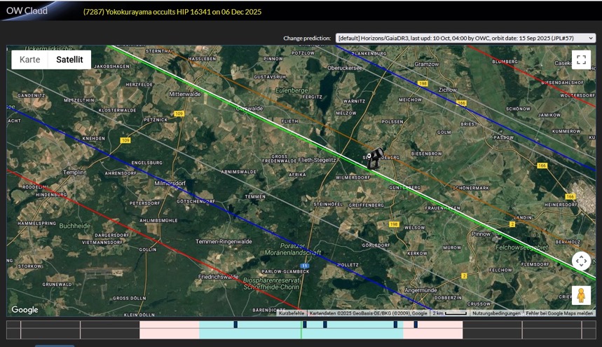 Sternbedeckung Yokokurayama Sichtbarkeit